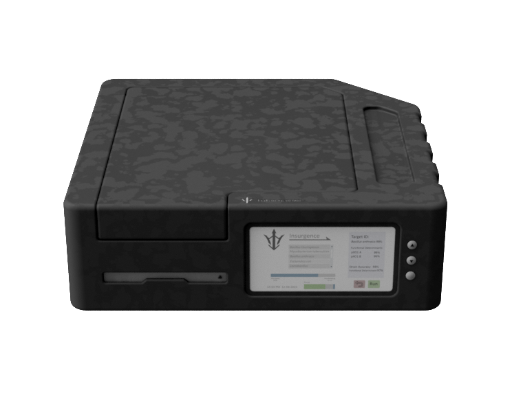 Juno clinical sequencing platform, closed ruggedized chassis with run-status touchscreen